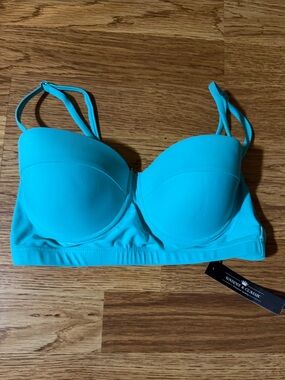 Unique and Classic Turquoise Longline Bikini Top